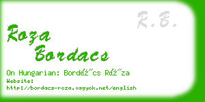 roza bordacs business card